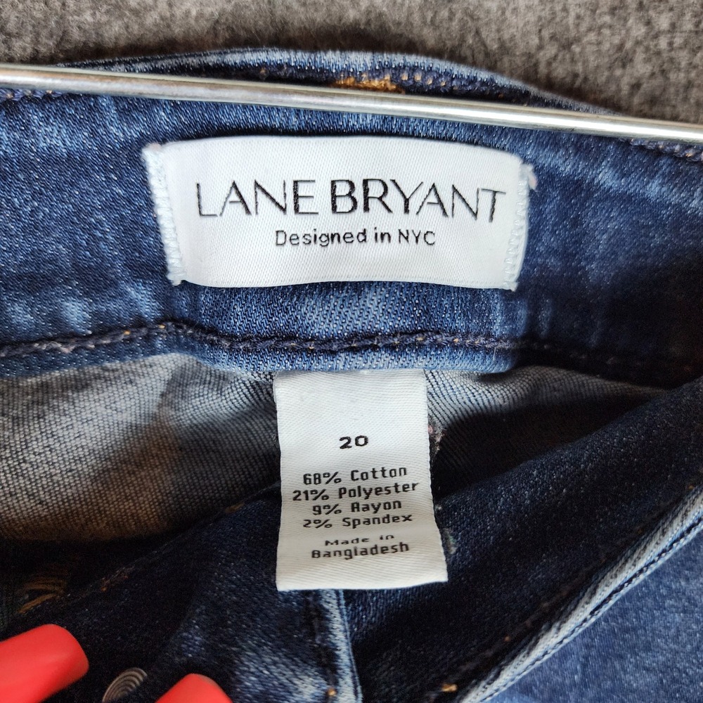 Lane Bryant Pedal Crop Womens 20 Skinny Blue Mid Rise Super Stretch EUC - Picture 7 of 8